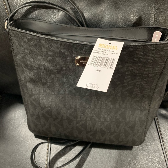Michael Kors Handbags - Black Monogram Michael Kors Crossbody Bag